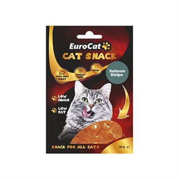 EuroCat Düşük Tahıllı Catnipli Somonlu Şerit Kedi Ödül Maması 50 Gr