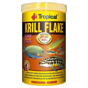 Tropical Krill Flakes Tropikal Balıklar İçin Krill İçerikli Pul Balık Yemi 100 Ml 20 Gr