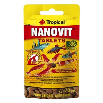 Tropical Nanovit Spirulina Akvaryum Balıkları İçin Renklendirici Tablet Yem 10 Gr 70 Adet