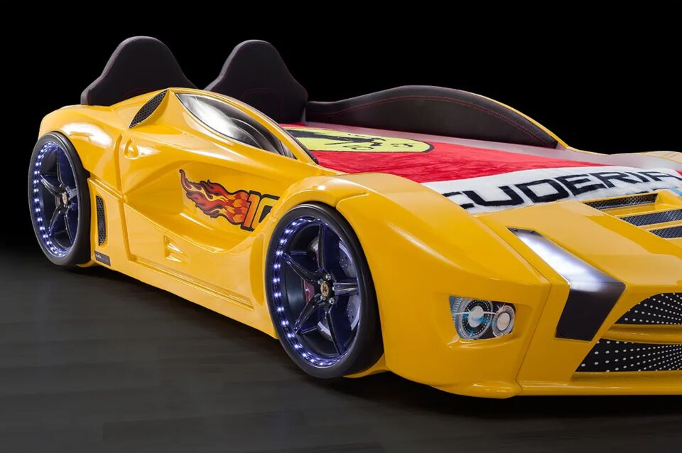 Kaju Carbeds Arabalı Çocuk Yatak Luxury Full Sarı