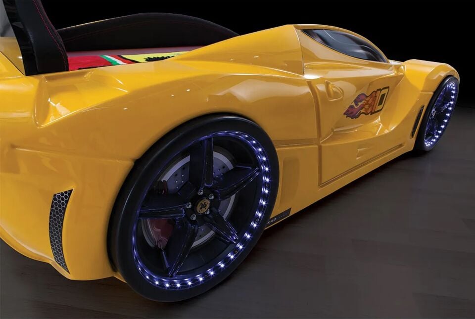 Kaju Carbeds Arabalı Çocuk Yatak Luxury Full Sarı