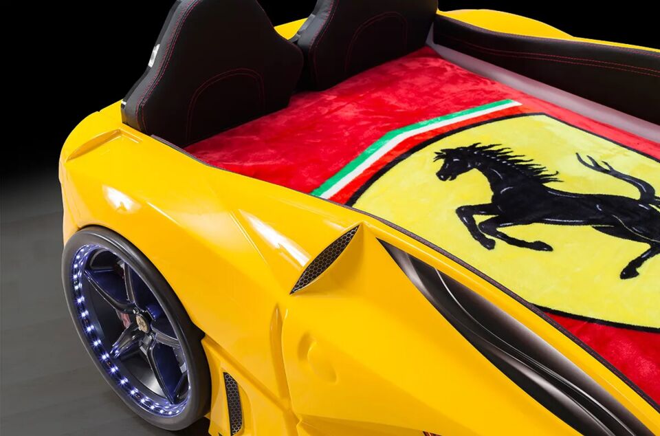 Kaju Carbeds Arabalı Çocuk Yatak Luxury Full Sarı