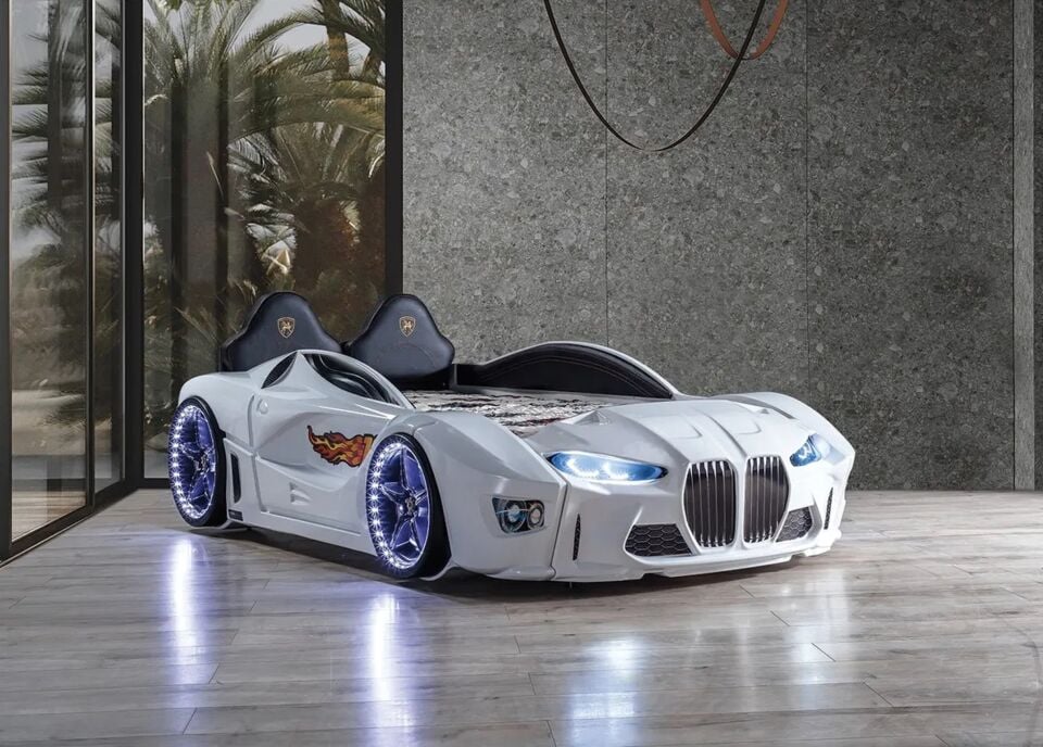 Kaju Carbeds Arabalı Çocuk Yatak Gtm Full Beyaz