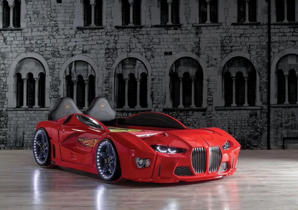 Kaju Gtm Full Arabalı Yatak Kumandalı Işık Ve Ses Sistemli Çocuk Karyolası Kırmızı