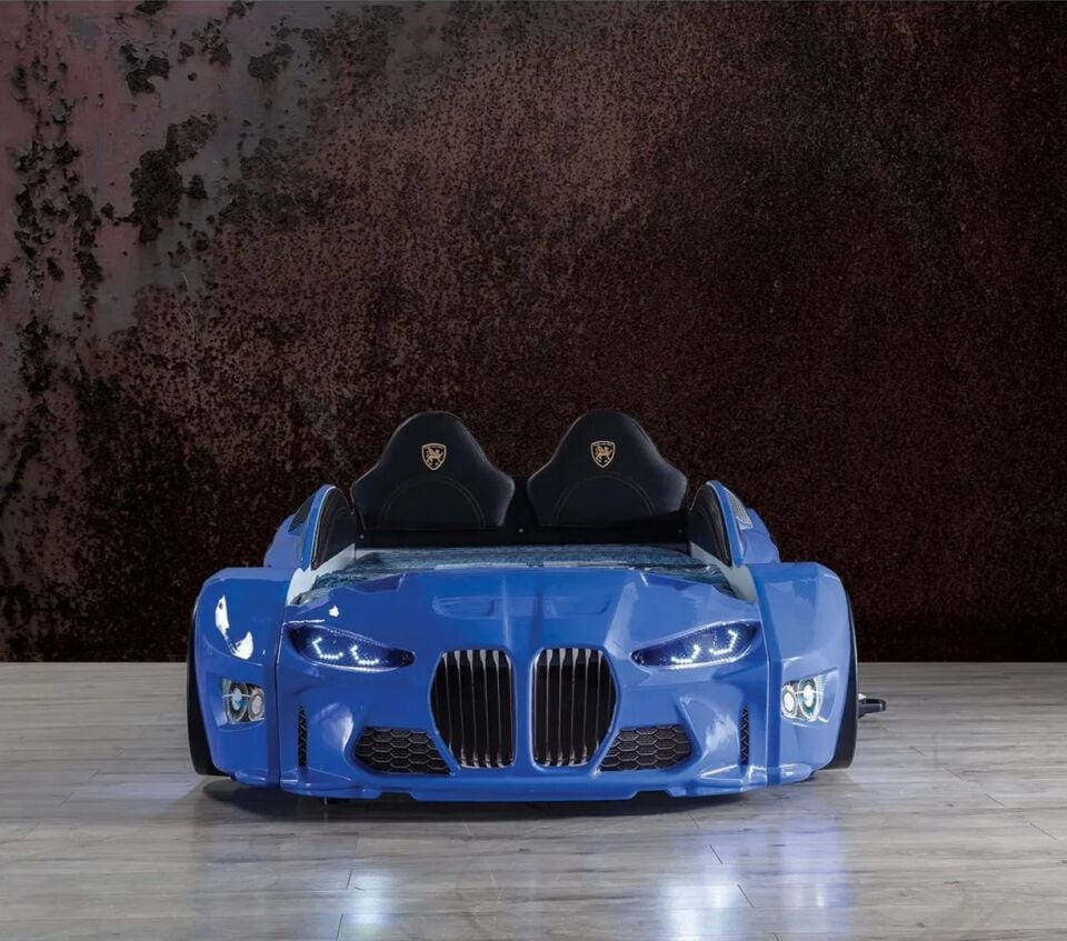 Kaju Gtm Full Arabalı Yatak Kumandalı Işık Ve Ses Sistemli Çocuk Karyolası Mavi