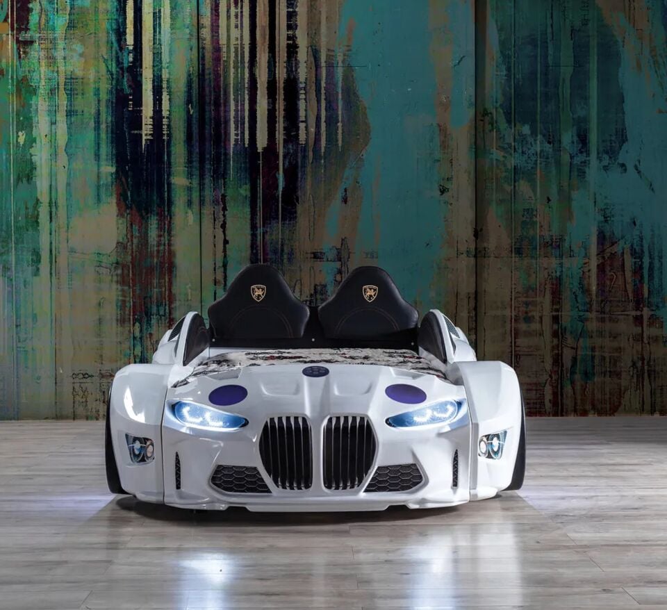 Kaju Carbeds Arabalı Çocuk Yatak Gtm Premium Beyaz