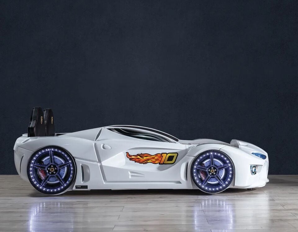 Kaju Carbeds Arabalı Çocuk Yatak Gtm Premium Beyaz