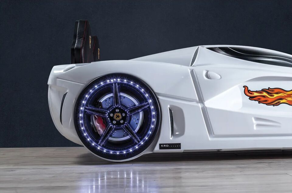 Kaju Carbeds Arabalı Çocuk Yatak Gtm Premium Beyaz