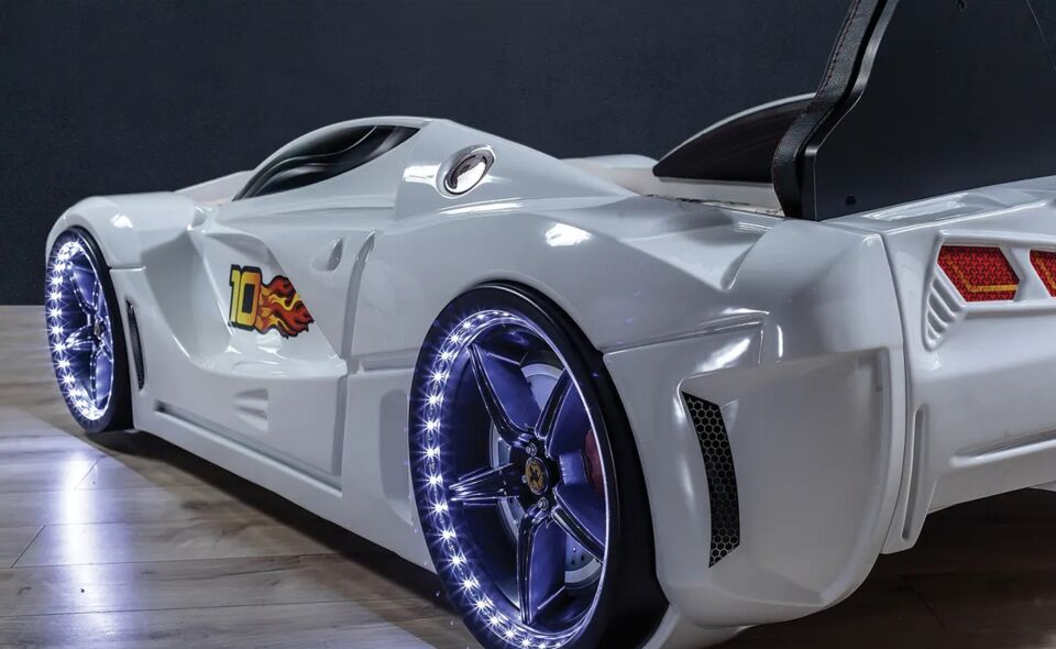 Kaju Carbeds Arabalı Çocuk Yatak Gtm Premium Beyaz