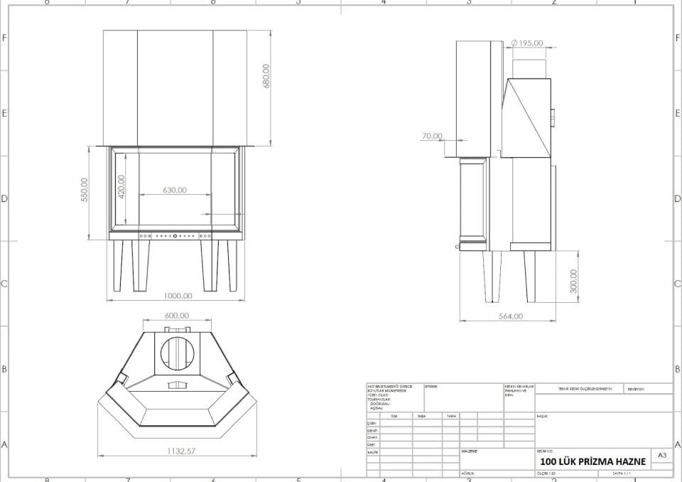 Serra Prizma Asansörlü Şömine Haznesi 100 Lük