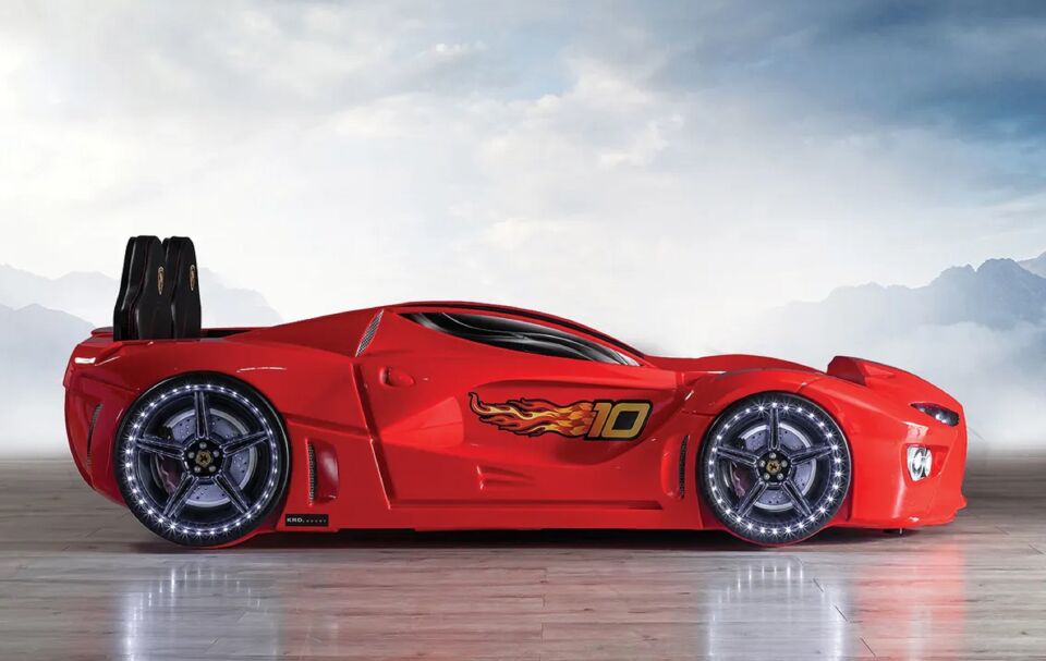 Kaju Carbeds Arabalı Çocuk Yatak GTM Premium Kırmızı