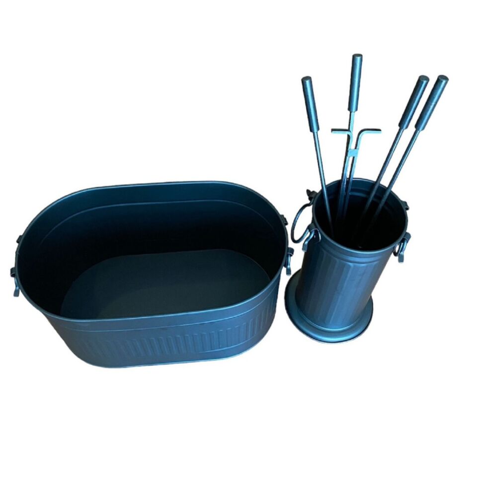 Miss Worble Siyah Oval Odunluk ve Maşa Takımı Set