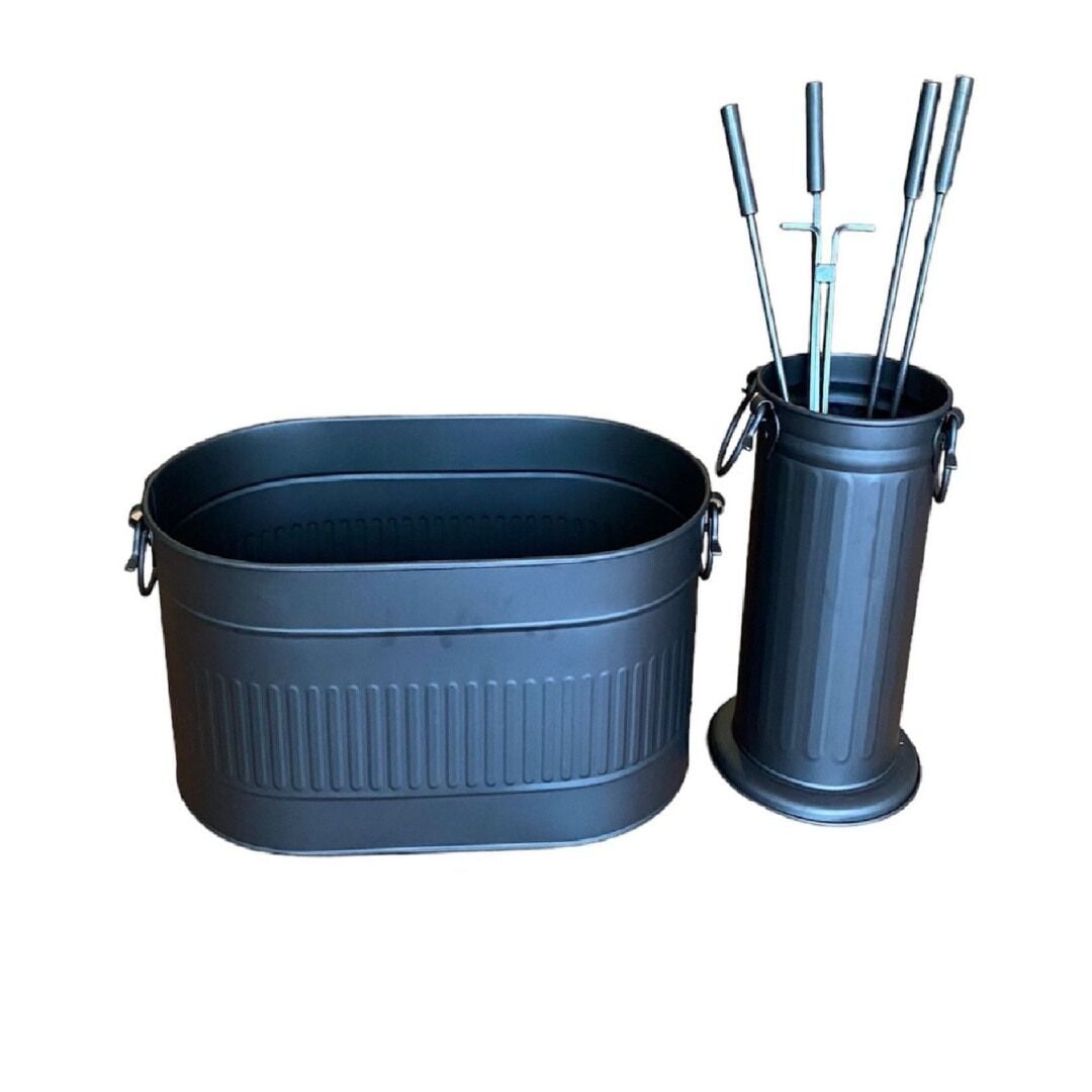 Miss Worble Siyah Oval Odunluk ve Maşa Takımı Set