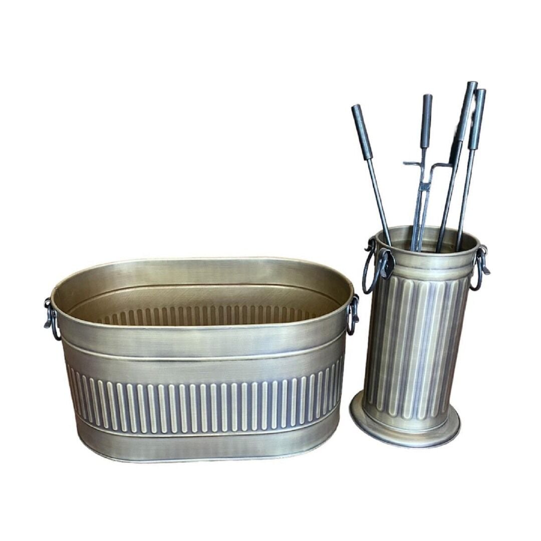 Miss Worble Gold Oval Odunluk ve Maşa Takımı Set