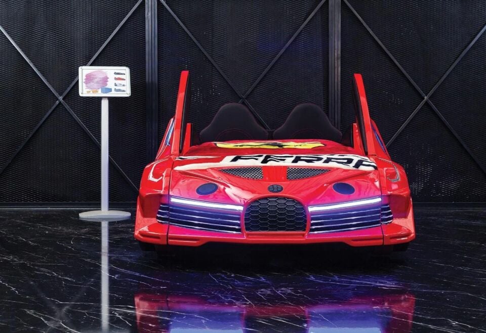 Kaju Carbeds Arabalı Çocuk Yatak Bluetoothlu Kumandalı Işık Ve Ses Sistemli Moon Aero Premium Kırmızı