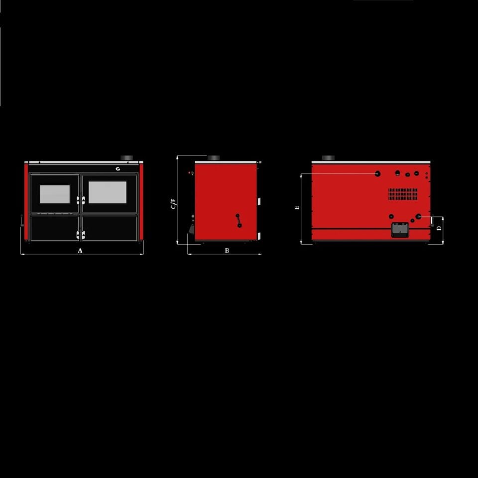 Kozlusan Cooker Hydropro 29 kW Sulu Sistem Kuzine Soba