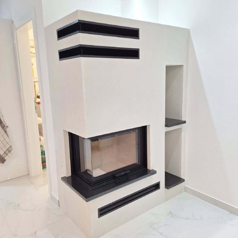 A.Caminetti Quattro Asansörlü Çelik Şömine Haznesi 80 Eco Sol Açık
