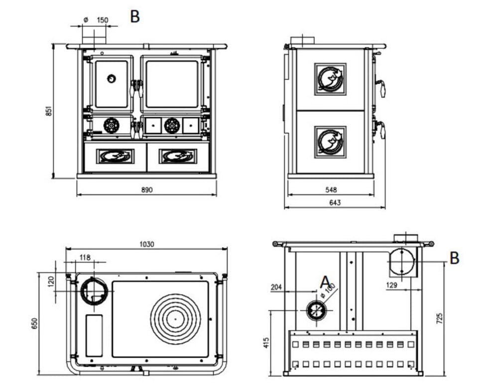 La Nordica Döküm Kuzine Soba Rosa Reverse Sinistra 16 Kırmızı 3005800