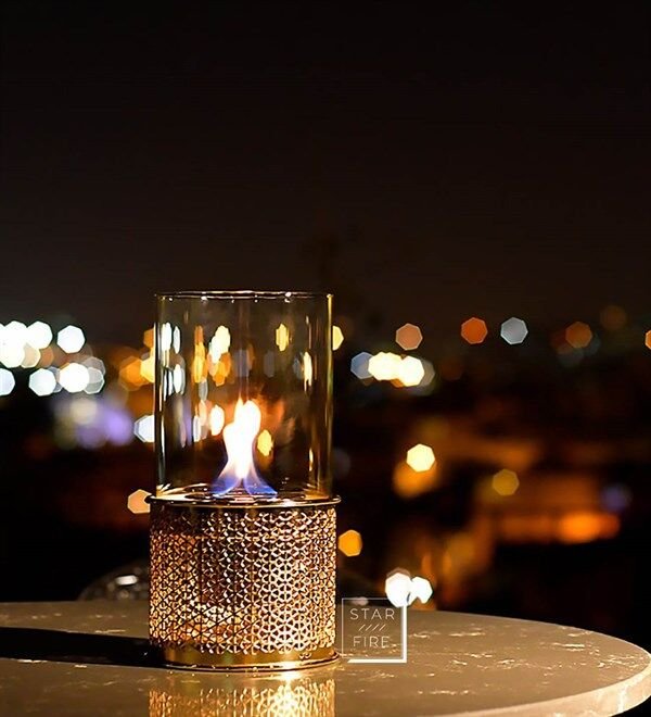 Starfire Kar Tanesi Masaüstü Bioethanol Şömine Altın