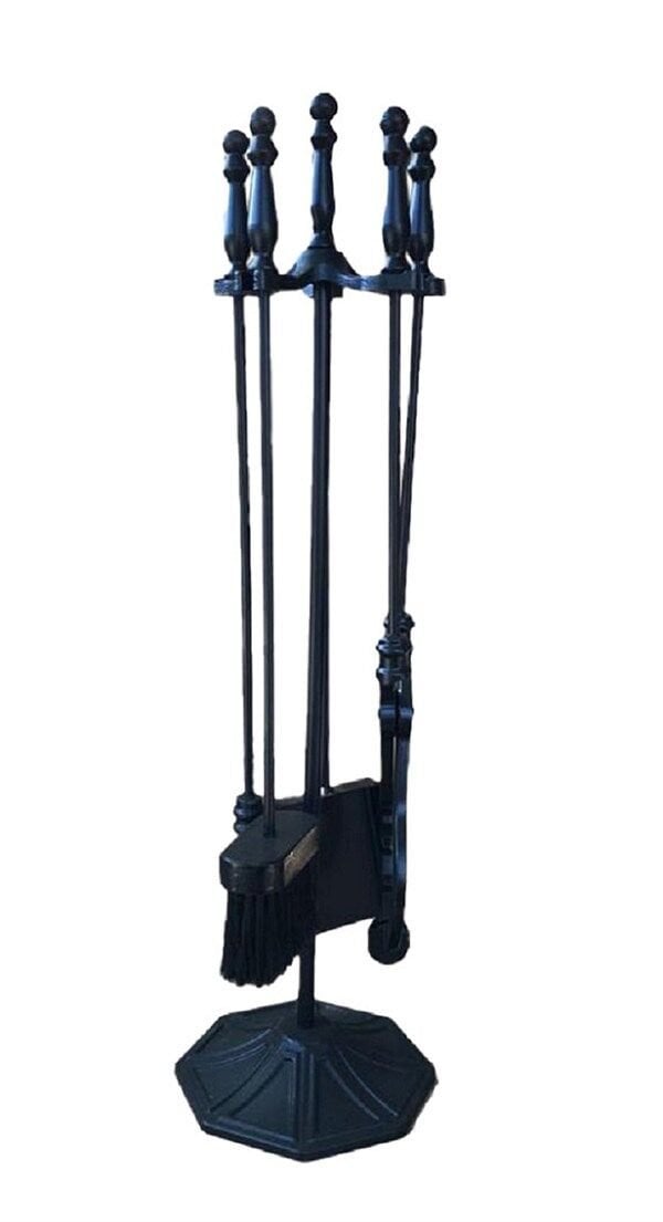 Serra Şömine Maşa Takımı Sekizgen Ayaklı Siyah