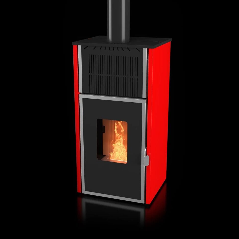 Kozlusan Natural Air 11 kW Pelet Soba Kırmızı