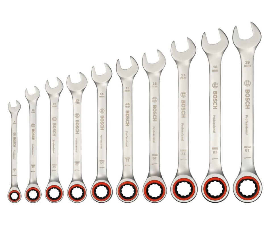 Bosch Professional Cırcırlı Kombine Anahtar Seti 10 Parçalı 1600 A02 AUO
