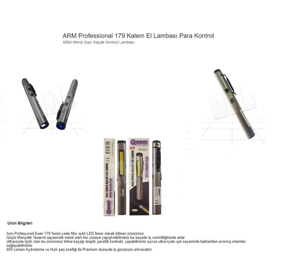 Arm Profesyonel Esen179 450 Lümen Mıknatıslı Şarjlı Led Lamba