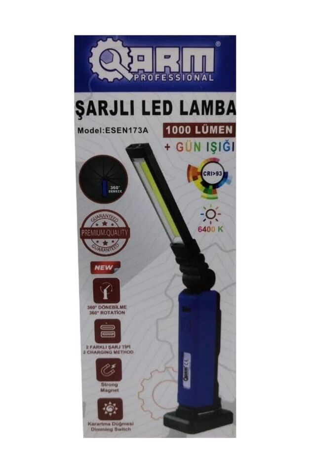 Arm Profesyonel Esen173A 1000 Lümen Şarjlı Led Fener