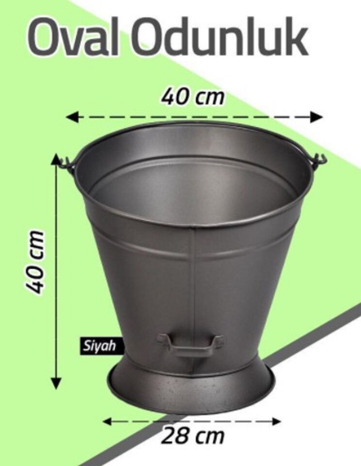 Serra Ayaklı Kova Odunluk Oval Antrasit