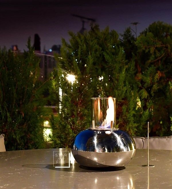Starfire Silver Masaüstü Bioethanol Şömine Gümüş