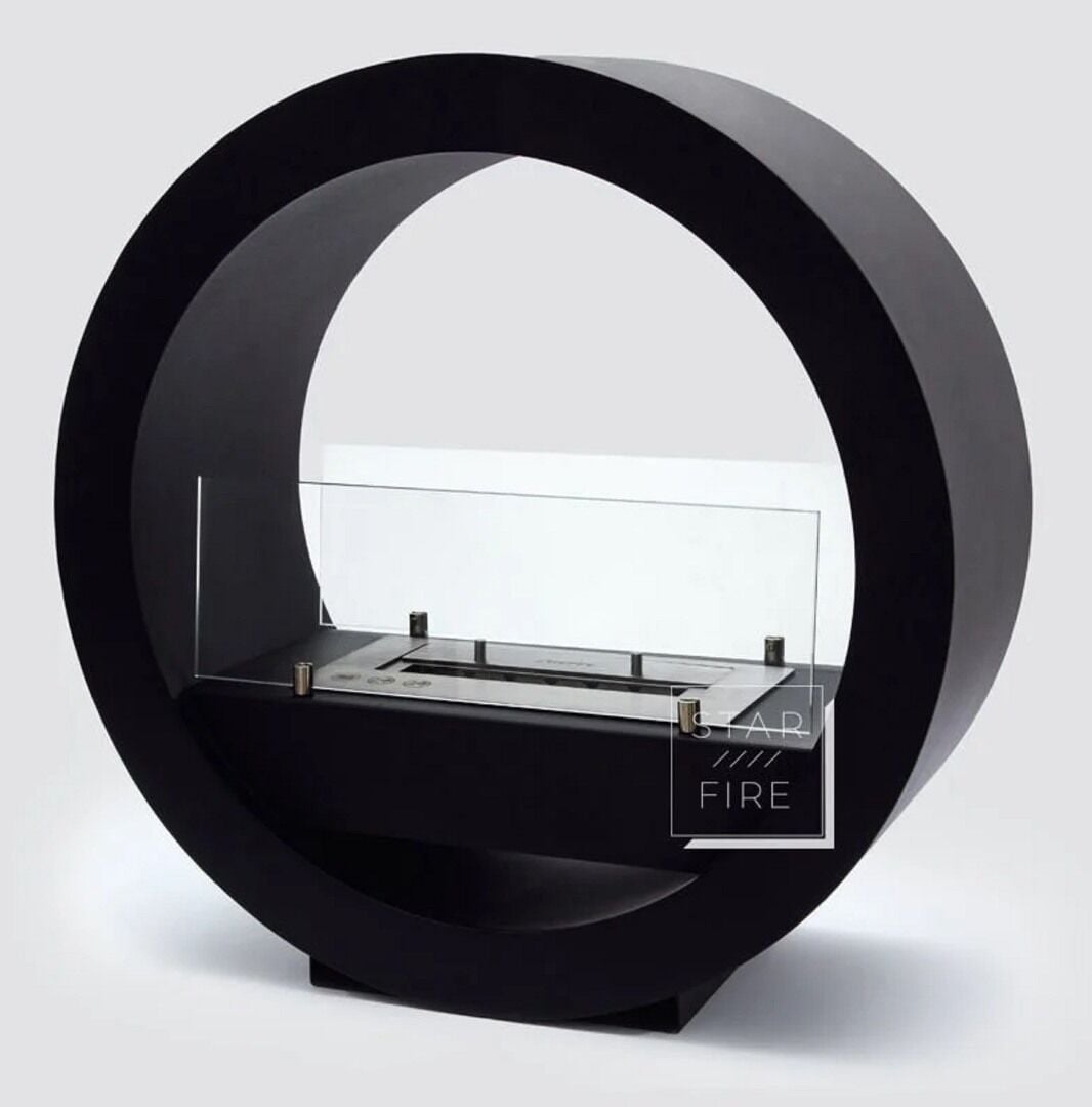 Starfire Round Design Taşınabilir Bioethanol Şömine Siyah