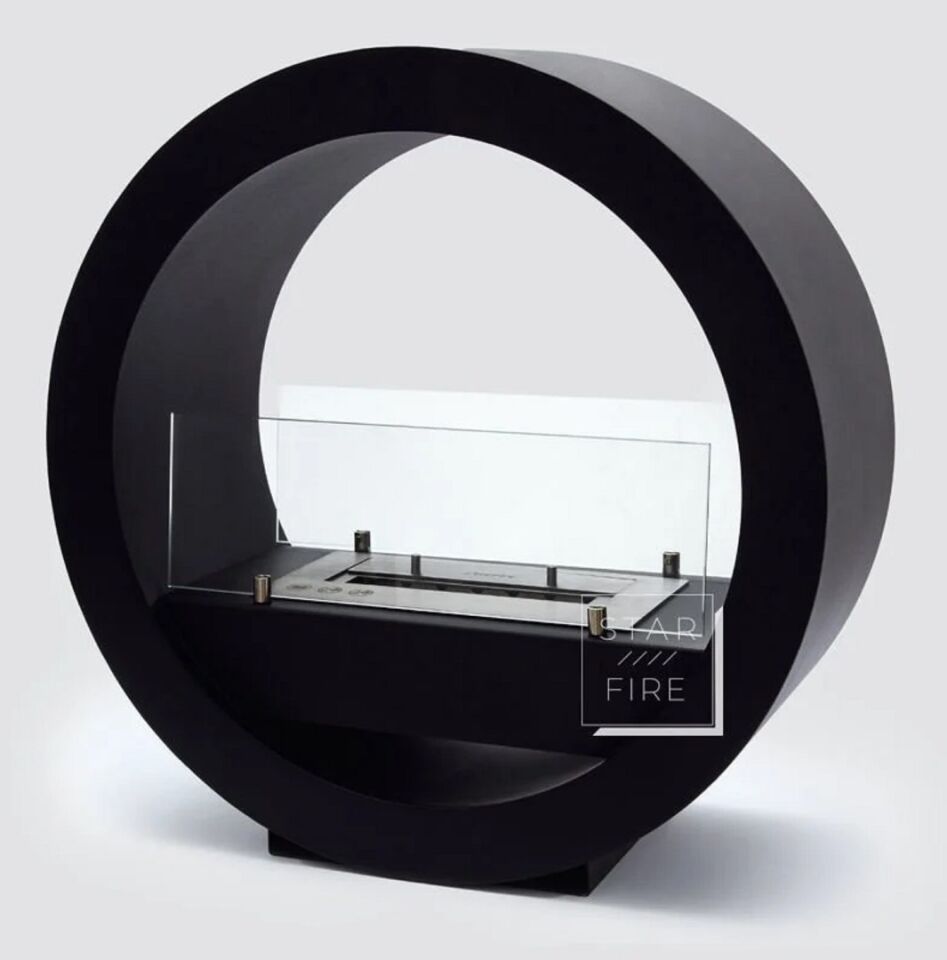 Starfire Round Design Taşınabilir Bioethanol Şömine Siyah