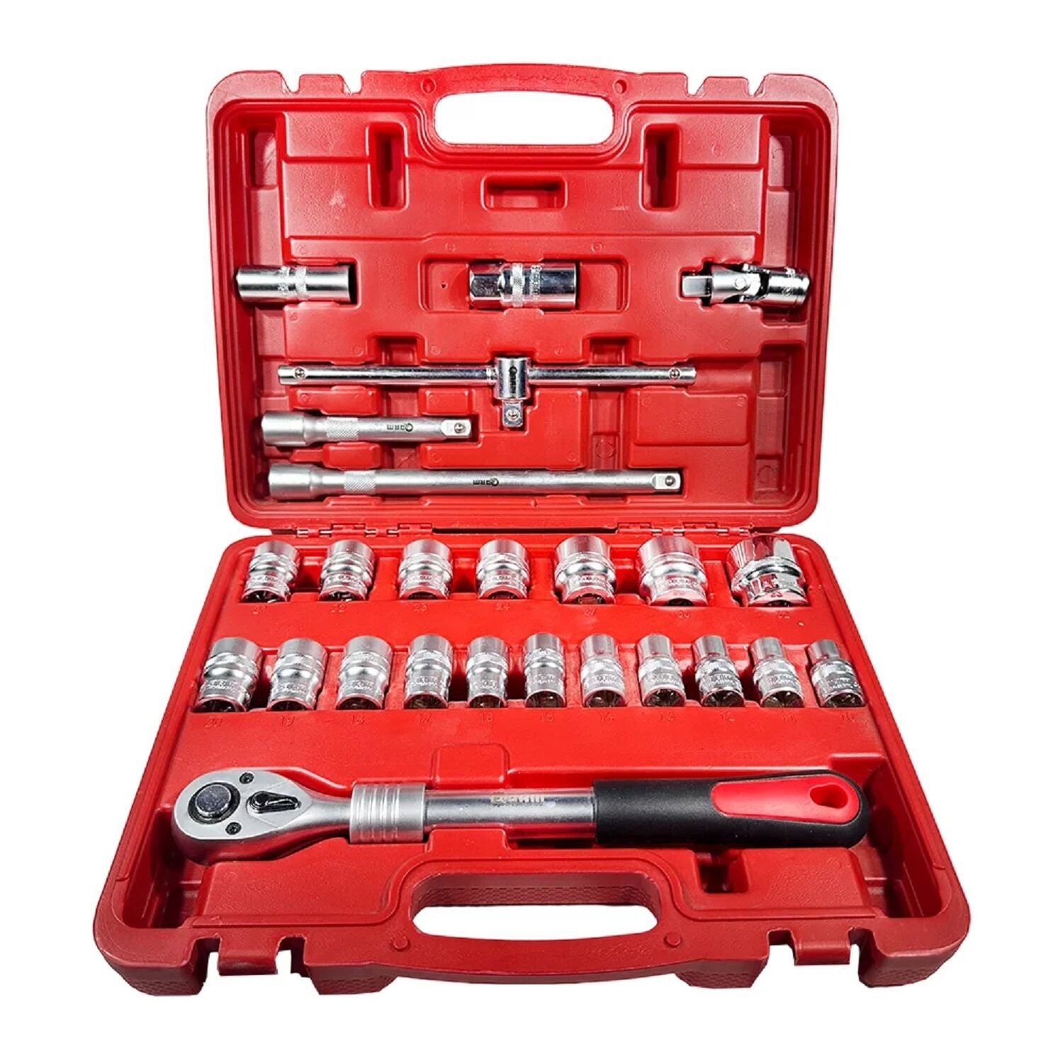Arm Profesyonel 25 Parça 1/2'' 6 Köşe Uzatmalı Cırcırlı Lokma Takımı