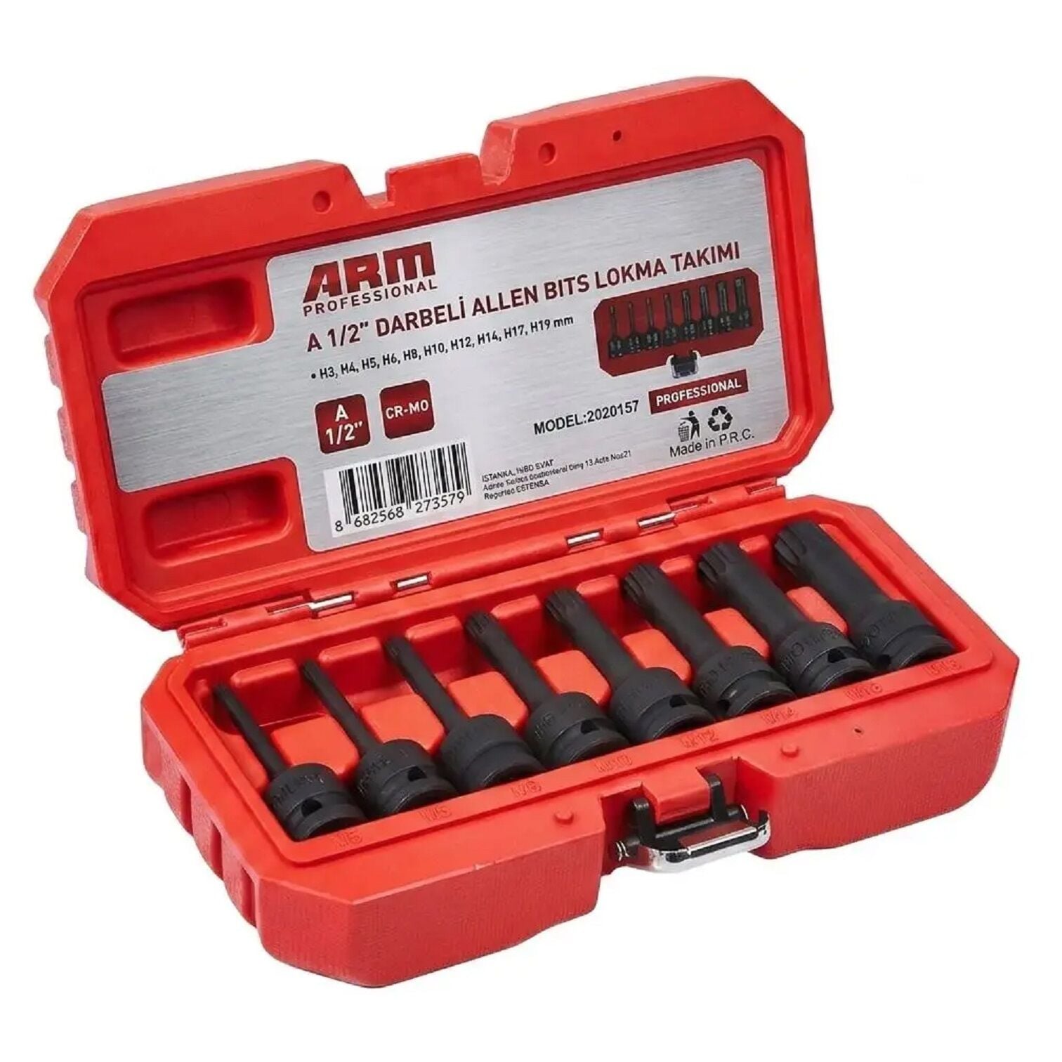 Arm Profesyonel 2020157 Darbeli Allen 1/2 Bits Lokma Takımı