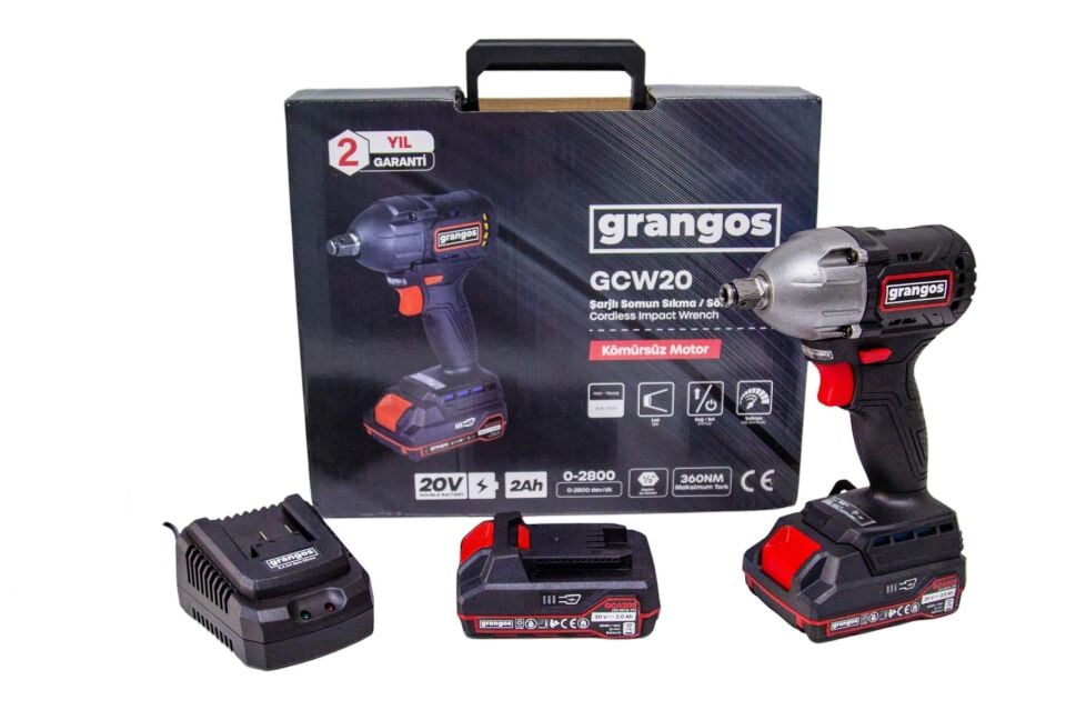 Grangos GCW20-T2 20V 2 Ah Çift Akülü Somun Sıkma