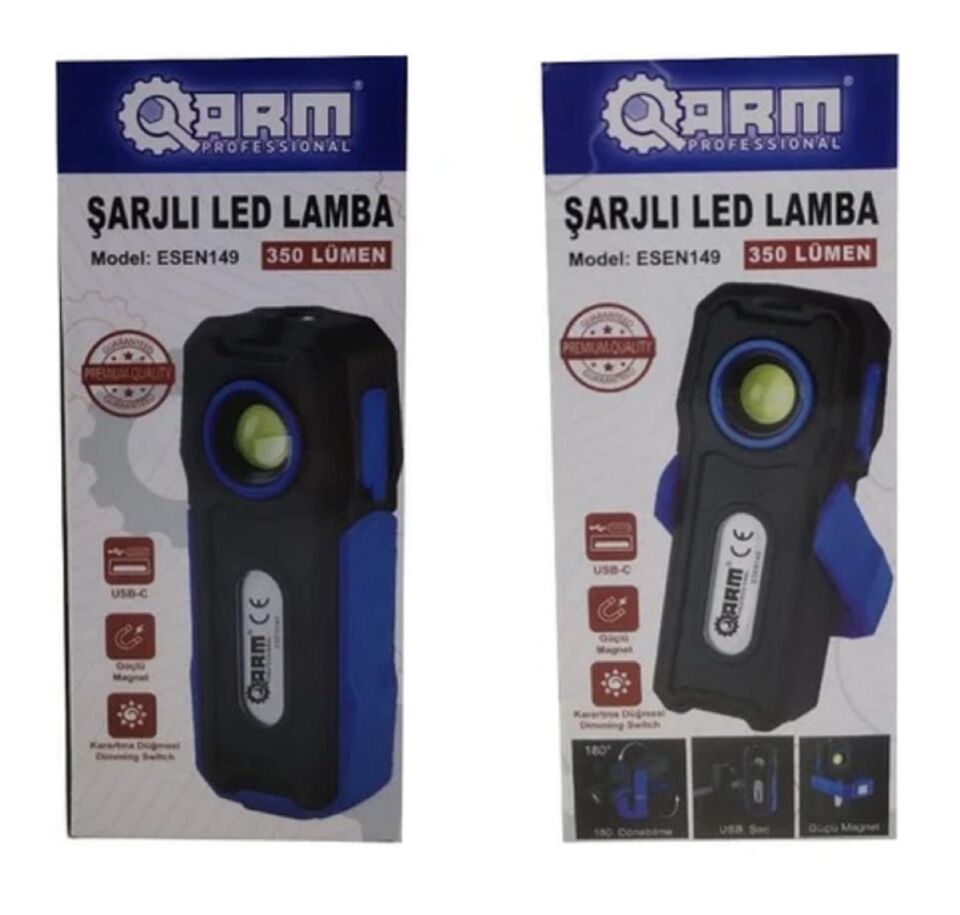 Arm Profesyonel Esen149 350 Lümen Şarjlı Led Lamba Fener