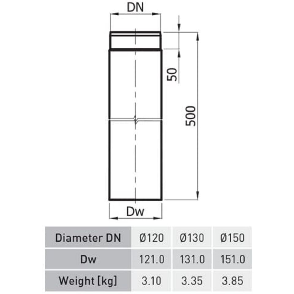 Darco Soba Borusu Çelik Sac 100 cm 18 cm Çap