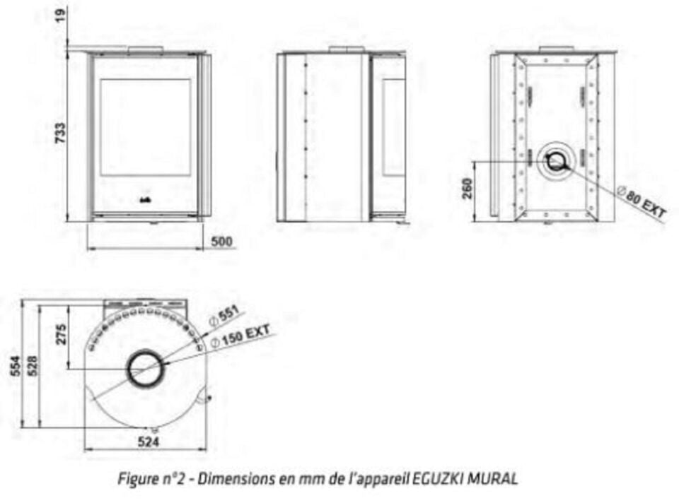 Deville Eguzki Duvar Tipi Çelik Odun Sobası C077BY 06
