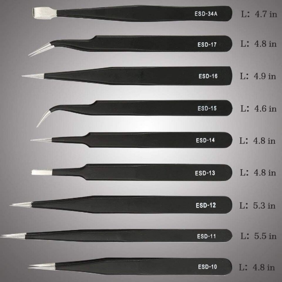UF TOOLS ESD 9 Parça Paslanmaz Çelik Cımbız Seti