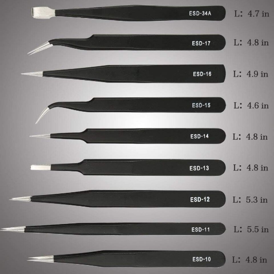UF TOOLS ESD 9 Parça Paslanmaz Çelik Cımbız Seti