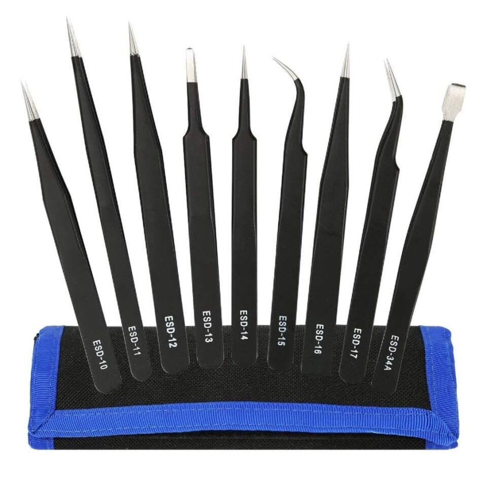 UF TOOLS ESD 9 Parça Paslanmaz Çelik Cımbız Seti