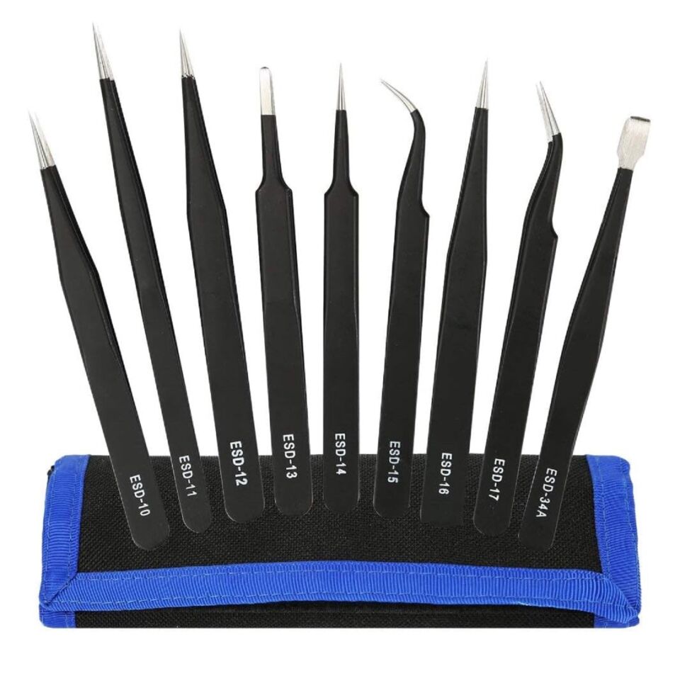UF TOOLS ESD 9 Parça Paslanmaz Çelik Cımbız Seti