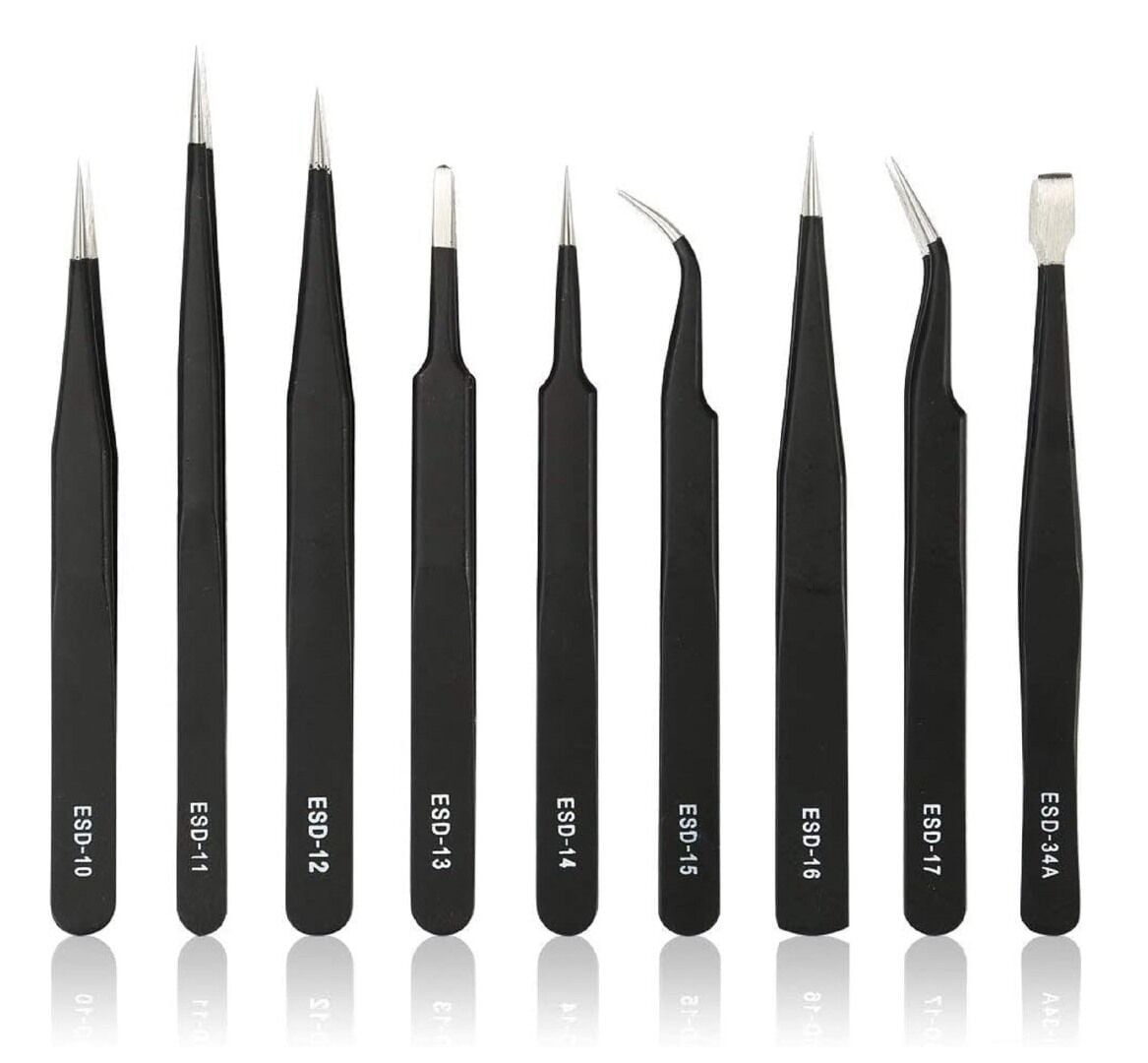 UF TOOLS ESD 9 Parça Paslanmaz Çelik Cımbız Seti