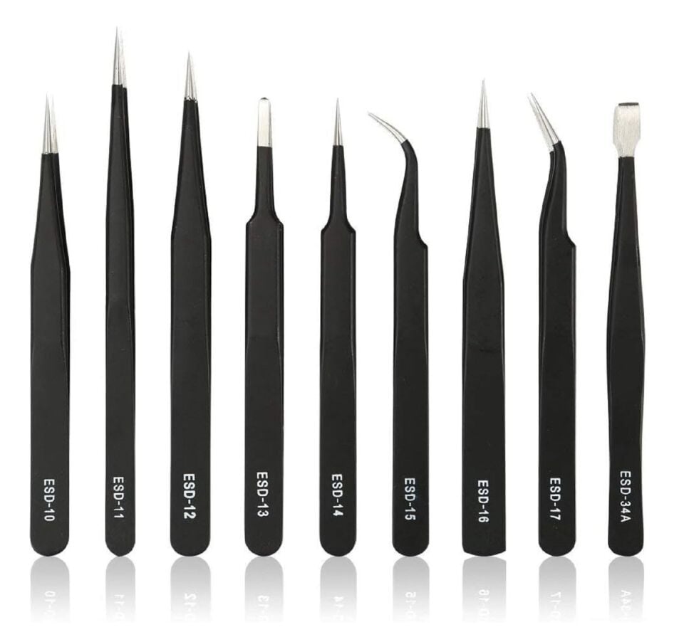 UF TOOLS ESD 9 Parça Paslanmaz Çelik Cımbız Seti