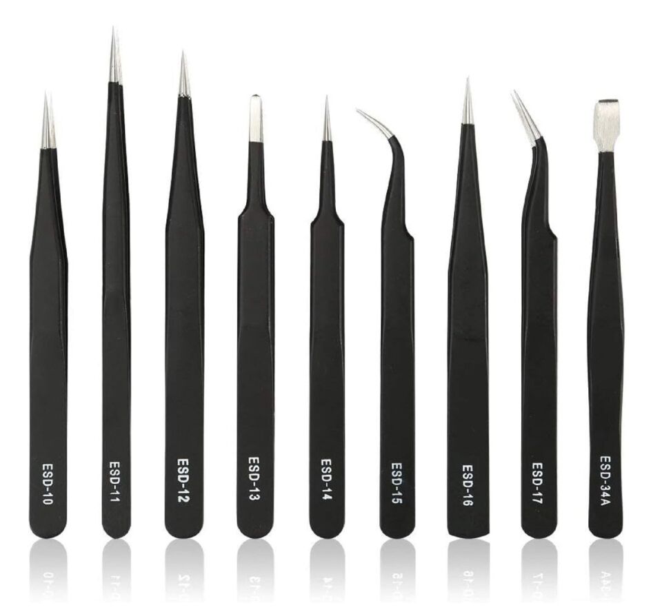 UF TOOLS ESD 9 Parça Paslanmaz Çelik Cımbız Seti