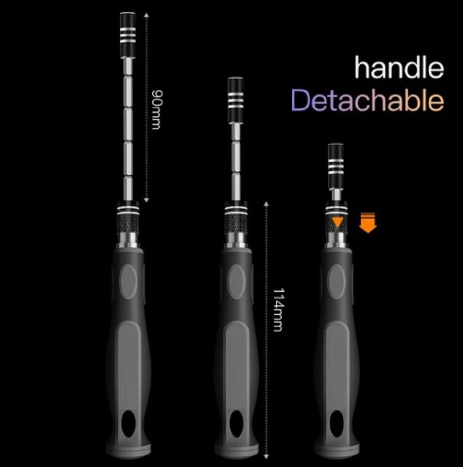 UF TOOLS KS-840084 32 Parça Taşınabilir Şeffaf Kutulu Hassas Manyetik Mini Tornavida Seti
