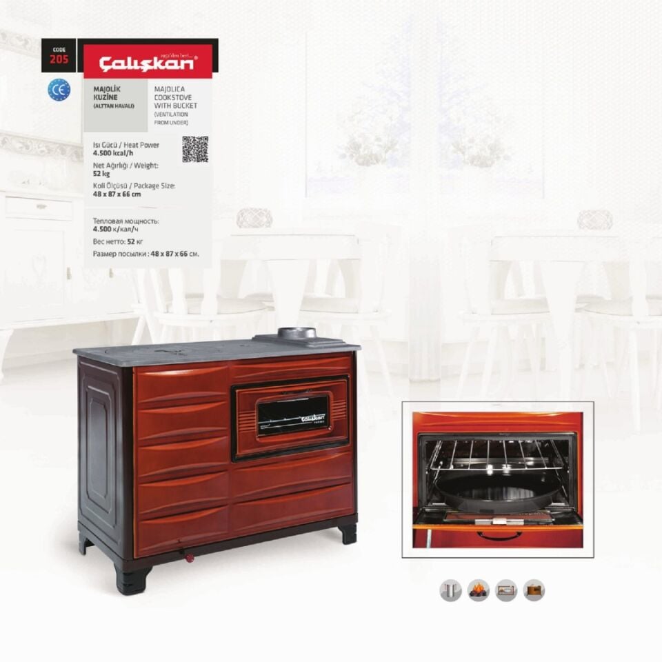 Çalışkan Majolik Kuzine Kömürlü 205