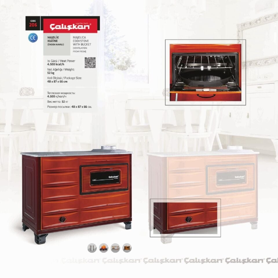 Çalışkan Majolik Kuzine Kömürlü 206