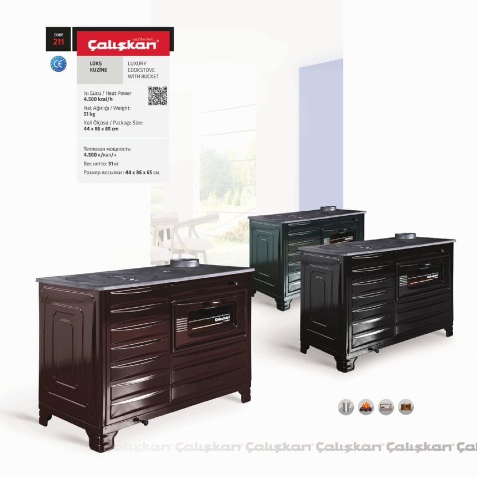 Çalışkan Lüx Kuzine Kömürlü 211 Kahverengi
