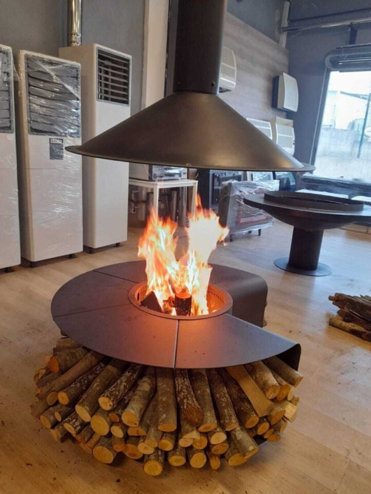 Mira Artflame Orta Şömine Odunlu Bahçe Dış Mekan Isıtıcısı